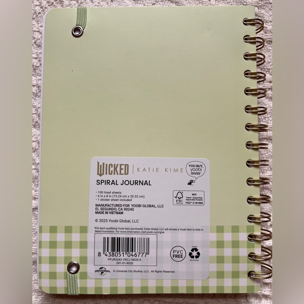 Wicked x Yoobi Journal Lined Spiral Notebook & Stickers Limited Edition NWT - Picture 5 of 5